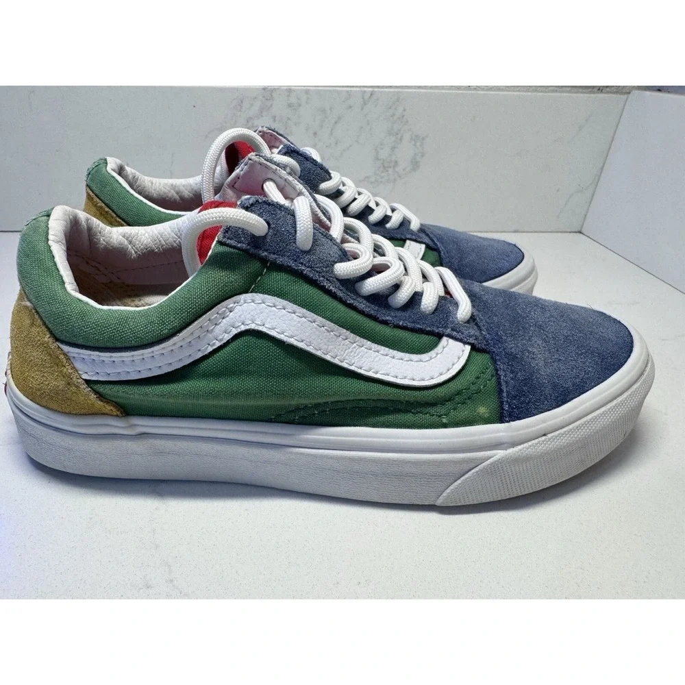 Vans Old Skool Yacht Club Shoes 5.5 W - 4 M Suede Canvas Color Block Colorful